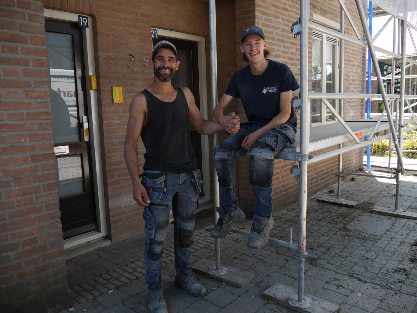 Het team op locatie